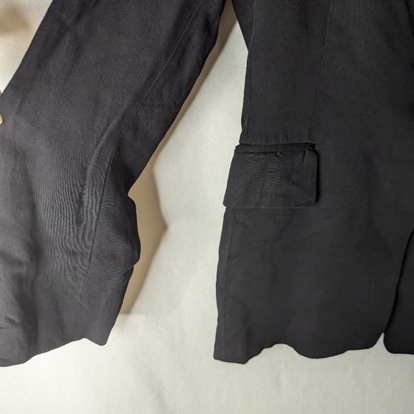 Zara Woman Black Long Sleeve Single Button Blazer Size 6 Wool Blend - Picture 3 of 10